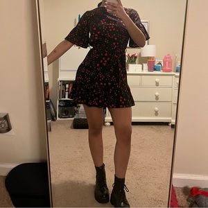 Black and Red Heart Mini Dress